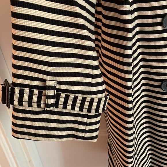 Loft Striped Trench Coat Petite Large - Picture 6 of 7
